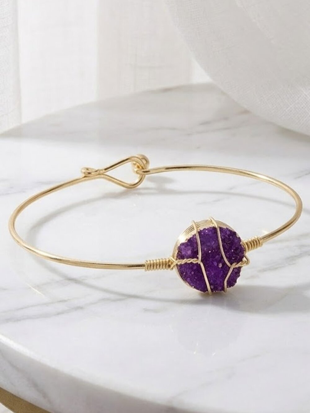 Purple Ladies Fashionable Wire Stone Bracelet